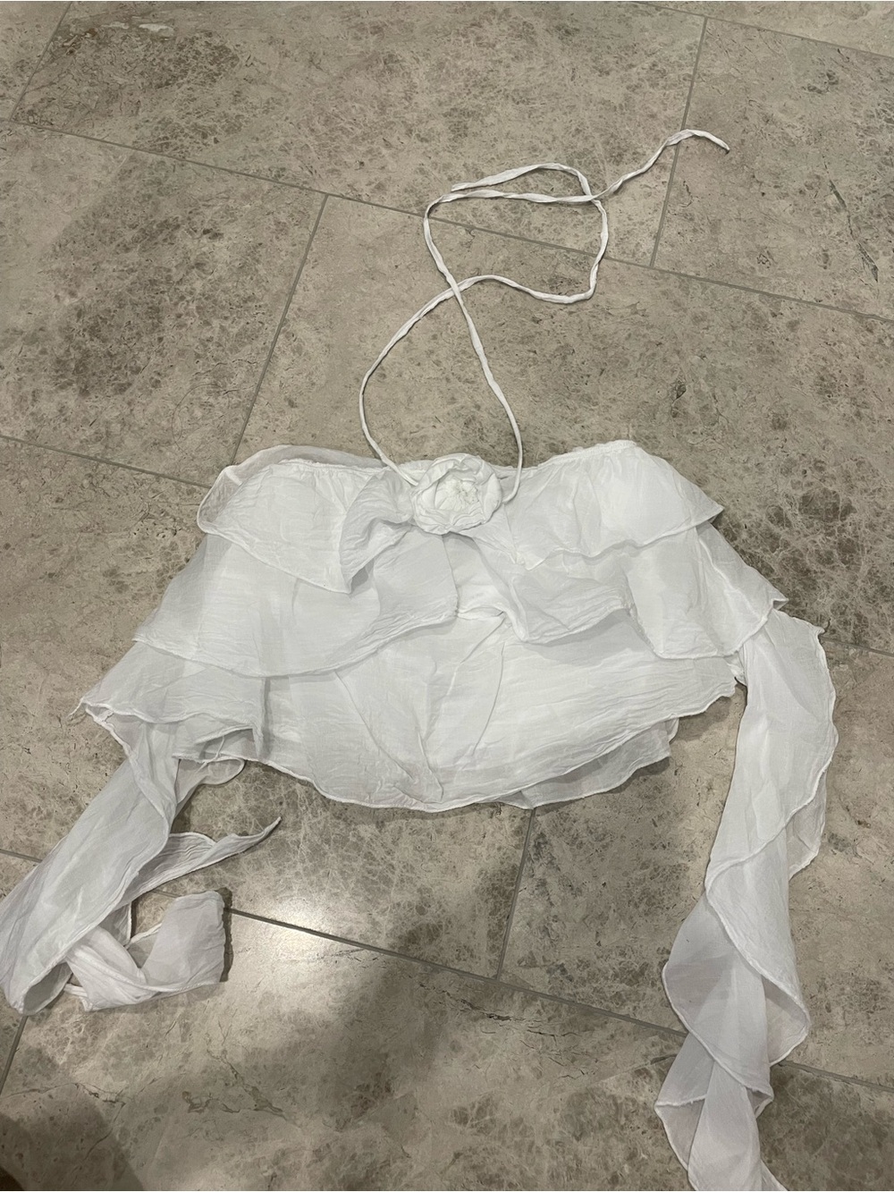 Airy cotton tie halter top